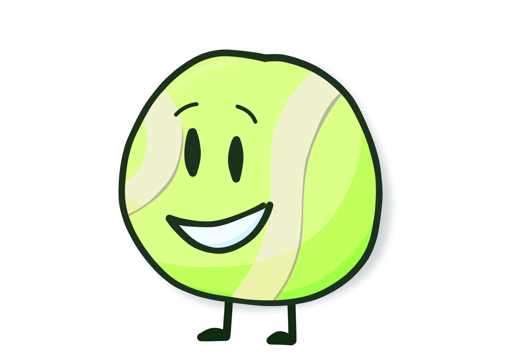 Tennis Ball from Battle for Dream Island looking left and smiling