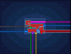 The in-game map of the Pipe Yard. The pipes extend well beyond the playable area.
